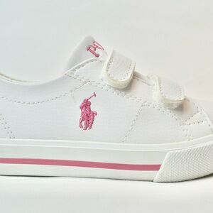 Polo Ralph Lauren White/Pink Pony Scholar/EZ 8.5 Toddler